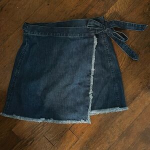 Madewell Denim Mini Wrap Skirt